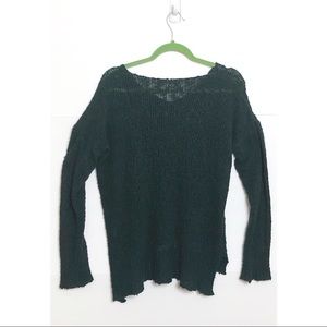 Brandy Melville dark emerald open knit sweater
